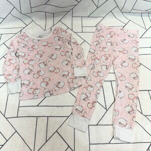 Caden Lane Pink Snowman Bamboo Viscose Pajama Set 3T Winter Sleepwear